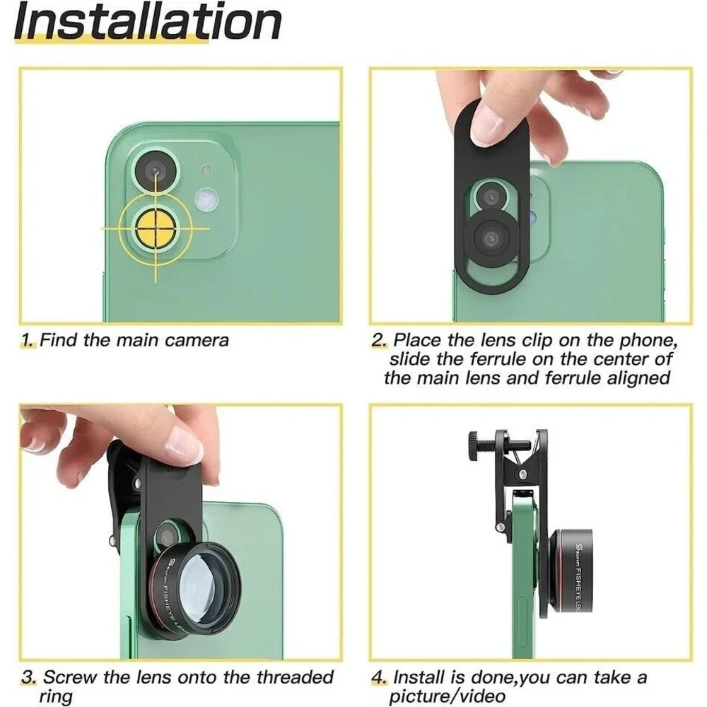 Selvim Phone Camera Lens Phone Lens Kit 4 in 1, 22X Telephoto Lens